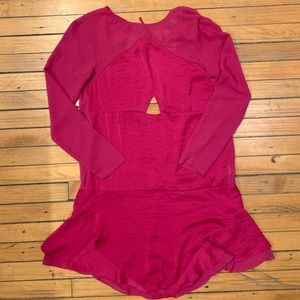THREE OF SOMETHING Fuschia Pink mini dress